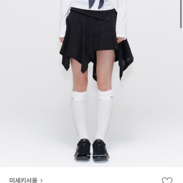 미세키서울 언발란스 플로우 미니스커트 체크