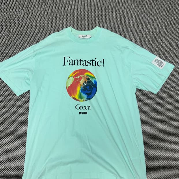MSGM 에메랄드 그린 티셔츠 판매 (M) 실사이즈 100-105