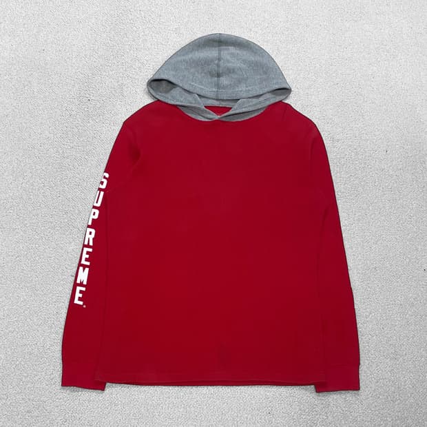 슈프림 Supreme 와플 써멀 후드티 레드