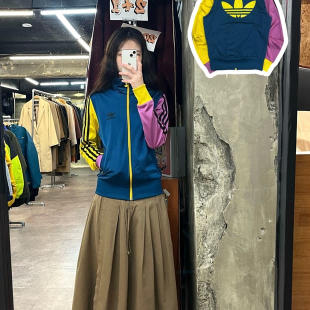 아디다스 배색 파이어버드 져지 블루 90 #csz3611