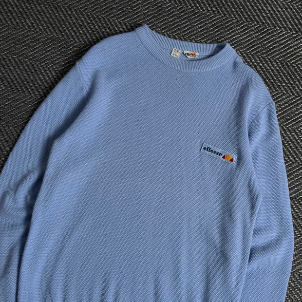 00s 엘레쎄 올드스쿨 미니멀 와플 니트y 3653