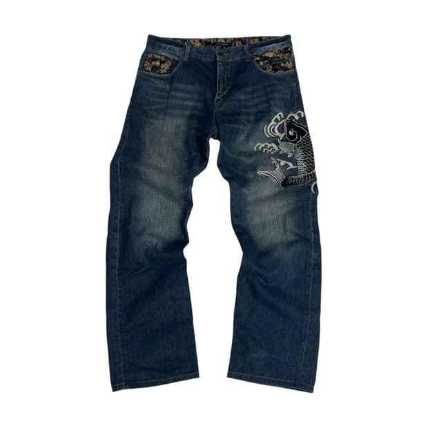 [memory special] 재팬 오리엔탈 잉어자수 데님팬츠