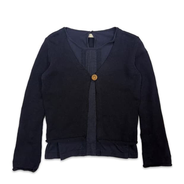 빈티지 네이비 모리 레이어드 가디건 세트