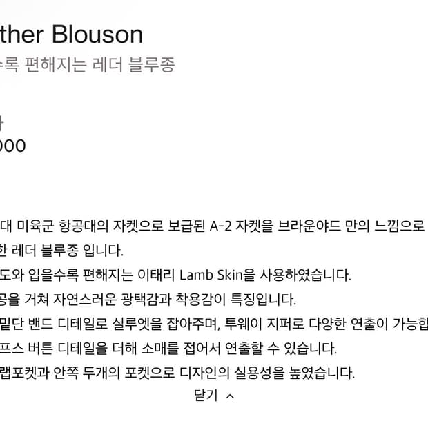 브라운 야드 레더 블루종