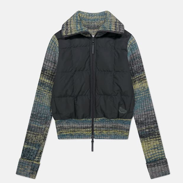 선러브 w 하트 하이브리드 다운 자켓 차콜