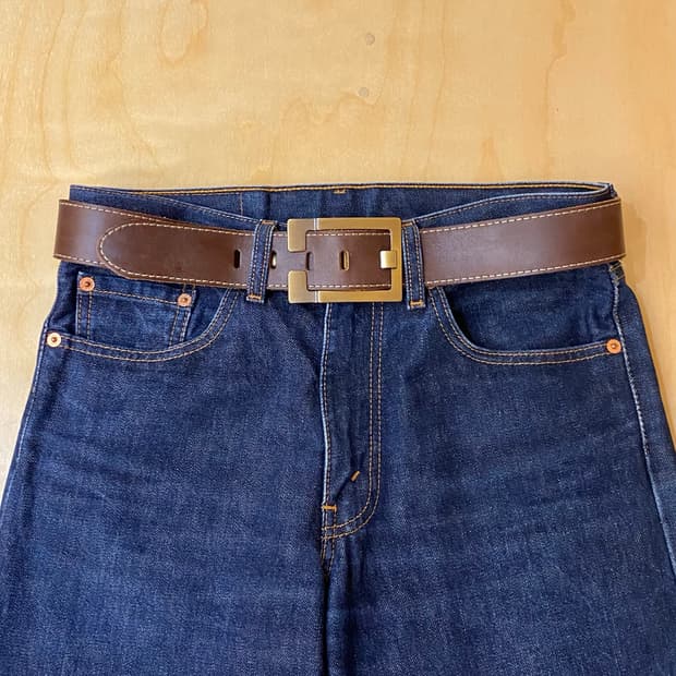 VTG leather belt 빅버클 레더벨트