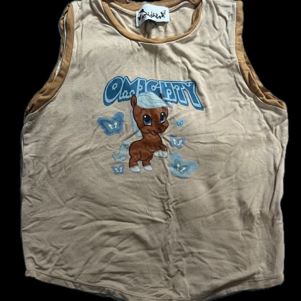 오마이티 omighty 프린팅 나시 탑