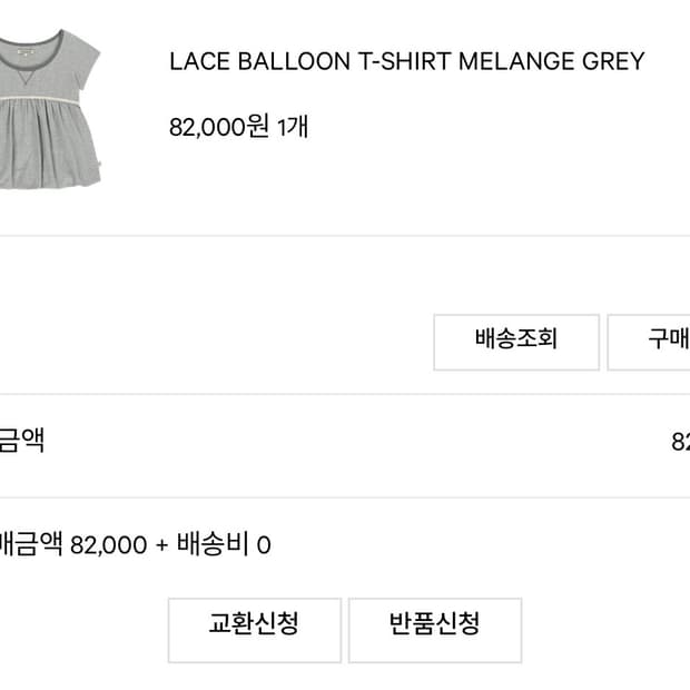 코이세이오 레이스 벌룬 티셔츠 새상품 그레이 2사이즈