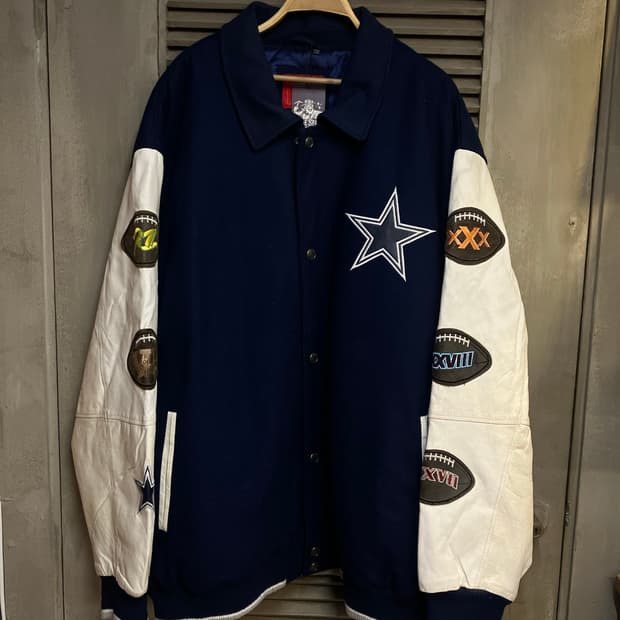 NFL 댈러스 카우보이스 바시티자켓 네이비 4XL 