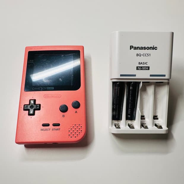 닌텐도 GBP 게임보이 포켓 핑크 IPS 백라이트 + 파라소닉 충전기