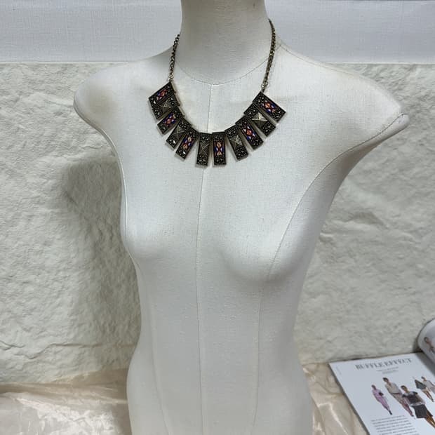 빈티지 황동 에스닉  스탁드 목걸이