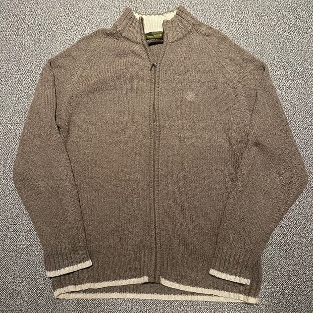 팀버랜드 헤리티지 로고 브라운 니트집업 s