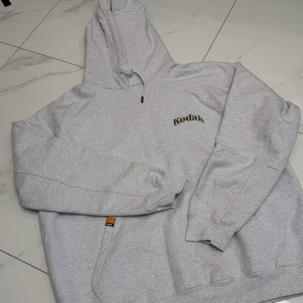 [2XL] 코닥 로고 후드티 멜란지 그레이