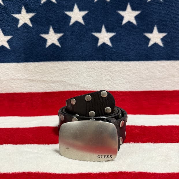 게스 빈티지레더벨트 Guess stud leather belt  리얼레더