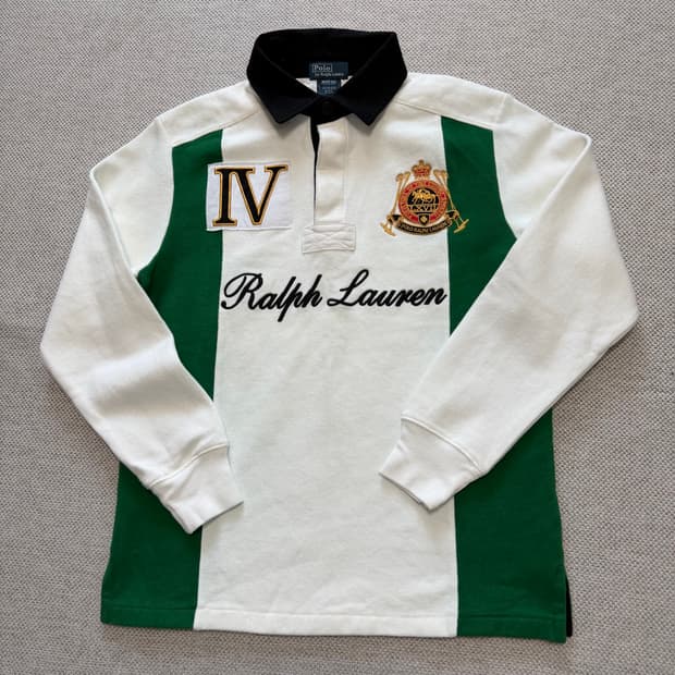 폴로 랄프로렌 럭비티 화이트 그린