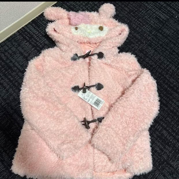 고전 마이멜로디 핑크 퍼 떡코 숏코트 빈티지히메갸루히메카지산리오