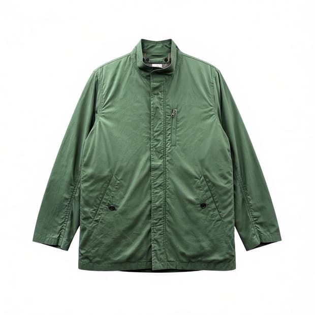 JPN VINTAGE 스탠카라 필드자켓 퀼팅안감 히든버튼 디테일 그린
