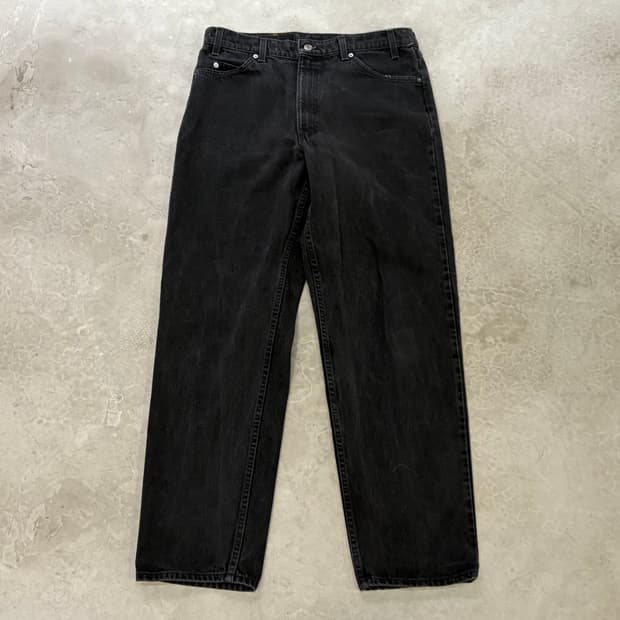 [36/32] 90s USA🇺🇸 리바이스 550 오렌지 탭 블랙 흑청