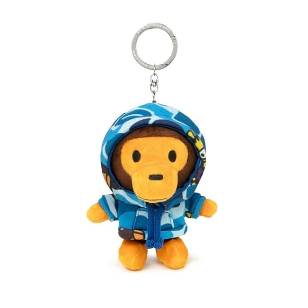 베이프 정품 베이비 마일로 에이비씨 카모 후드 플러시 돌 키 체인 키링