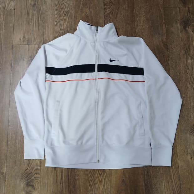 나이키 화이트 져지 트랙탑