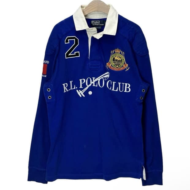 [S] 폴로 코발트블루 빅로고 럭비티셔츠