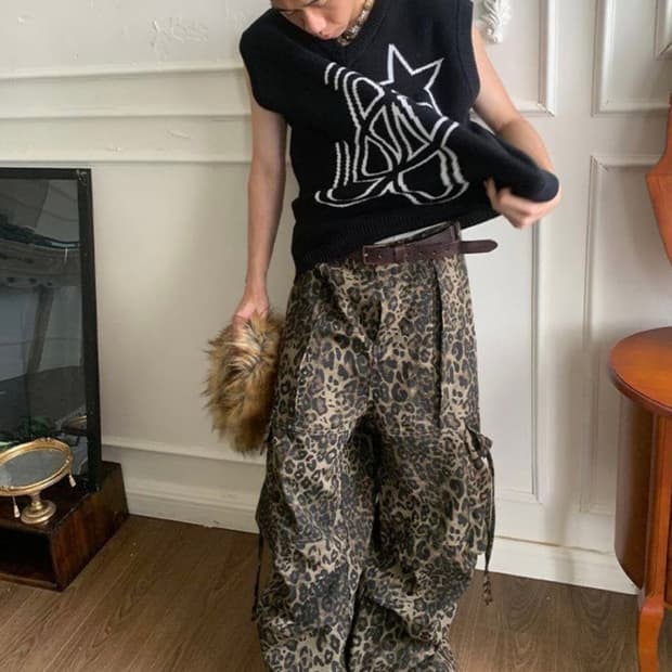 콰스 레오파드 팬츠