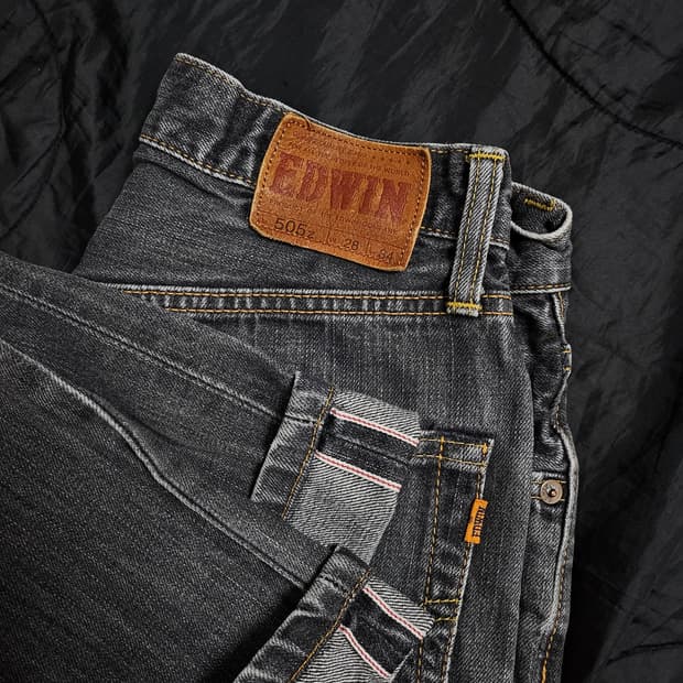 에드윈 505z 일본판 셀비지 블랙 데님
