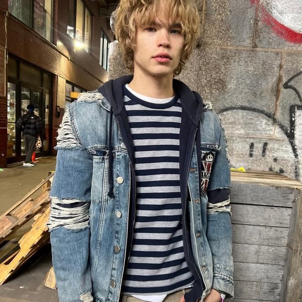 발망 디스트로이드 데님 자켓 M