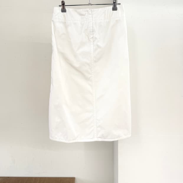 르메르 화이트 코튼 미디 스커트