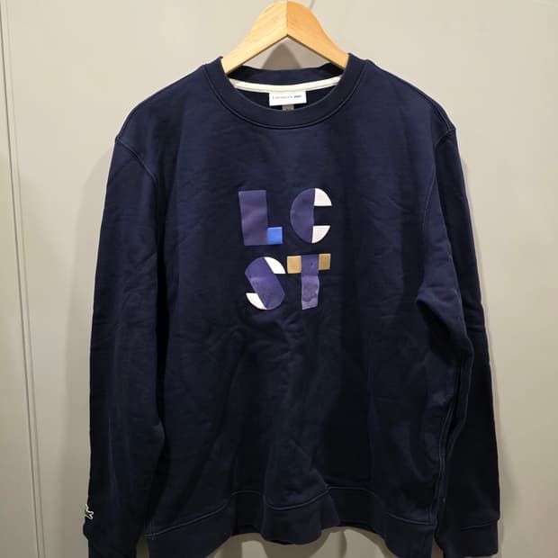 라코스테(LACOSTE) 남성 그래픽 맨투맨 네이비