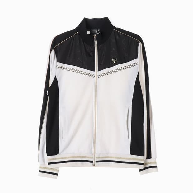 EXR 블랙 화이트 배색 짚업 트랙탑 L