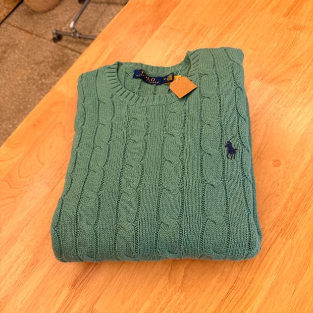 폴로 랄프로렌 코튼 케이블니트 그린 M