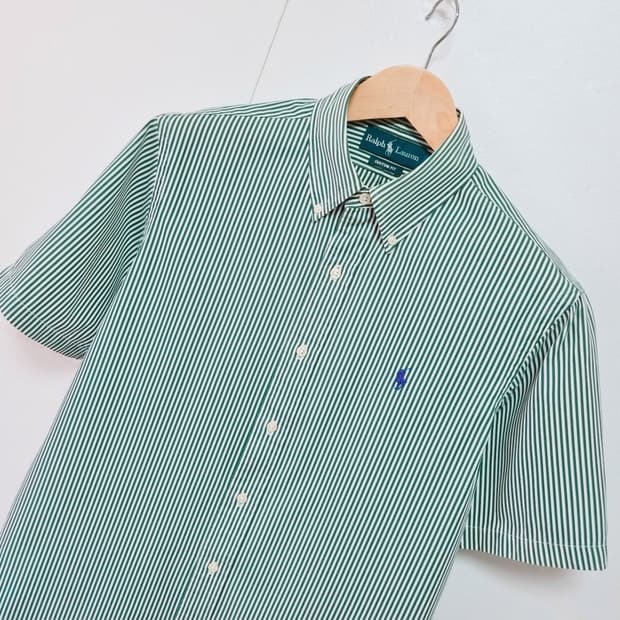 남성 폴로 랄프로렌 POLO 스트라이프 반팔 남방 셔츠 여름