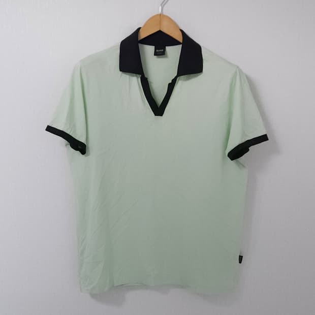 휴고보스 오픈카라 피마코튼 폴로 반팔 카라티 피케티 민트 L