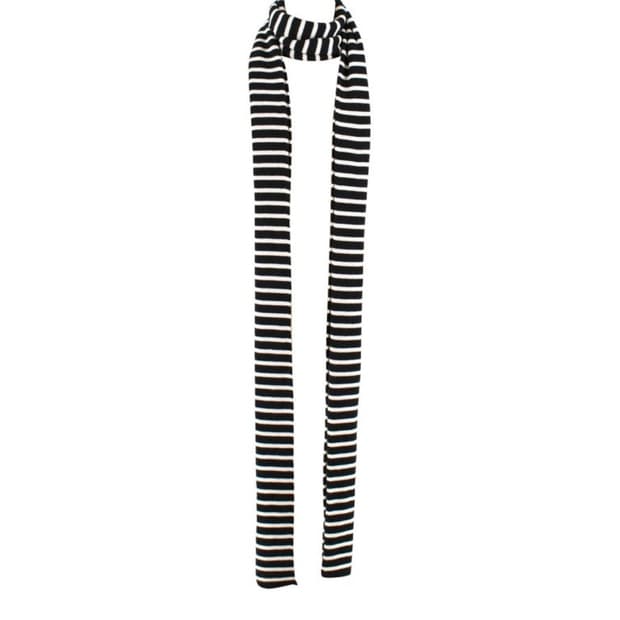 생로랑 검흰 스트라이프 목도리