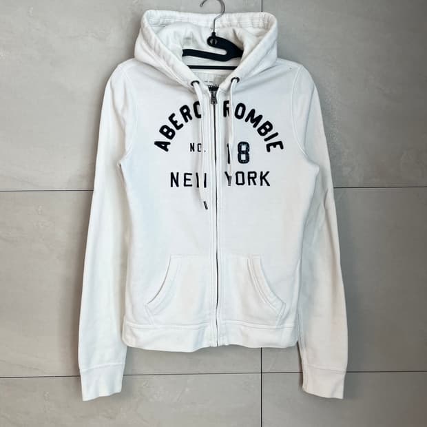 아베크롬비 뉴욕 화이트 후드집업 [S]