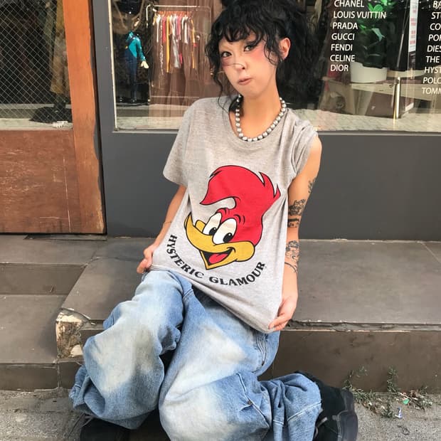 🩵 히스테릭글래머 X 우디 우드페커 콜라보 반팔 탑 🩵