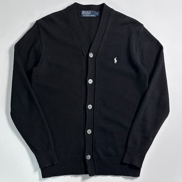 폴로 랄프로렌 블랙 울 가디건 