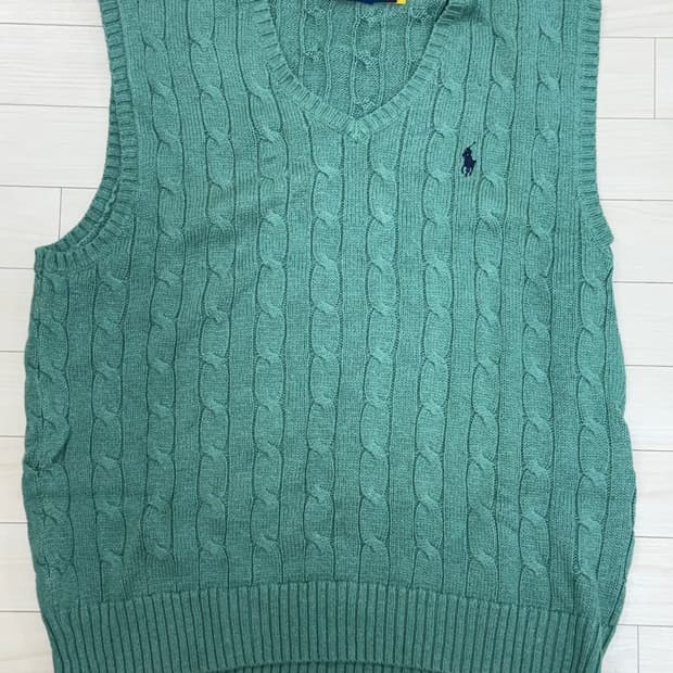 폴로 랄프로렌 케이블 니트조끼 L (민트)