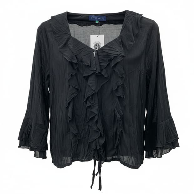 일본 빈티지 FREE PORT 주름지 프릴 블라우스 1877