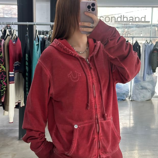 트루릴리전 더티워시드 그런지 후드집업