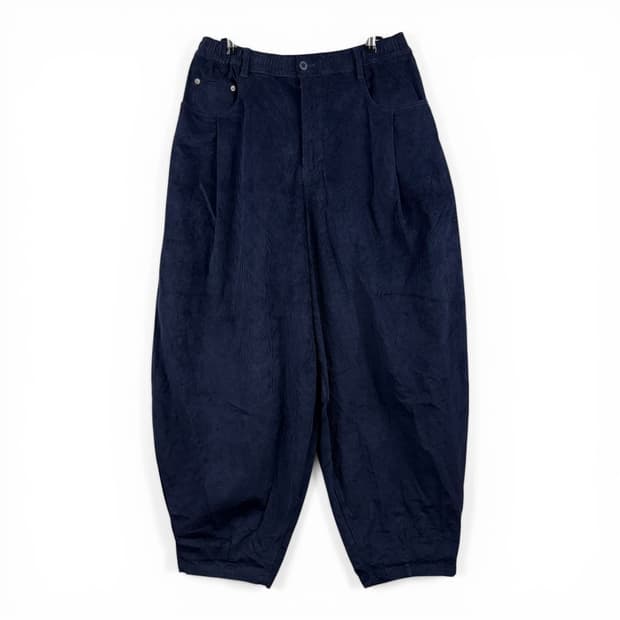 (F) 앵글런 코듀로이 벌룬 팬츠 네이비