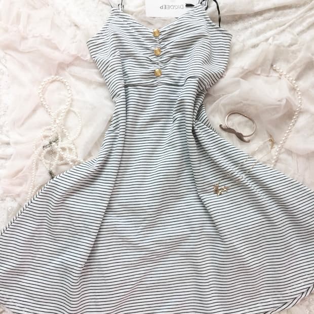 Vintage DIGDEEP Stripe Gold Button Camis