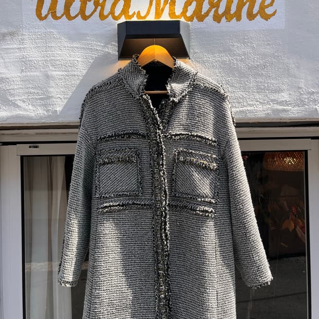 시스템 울 블렌디드 트위드 코트