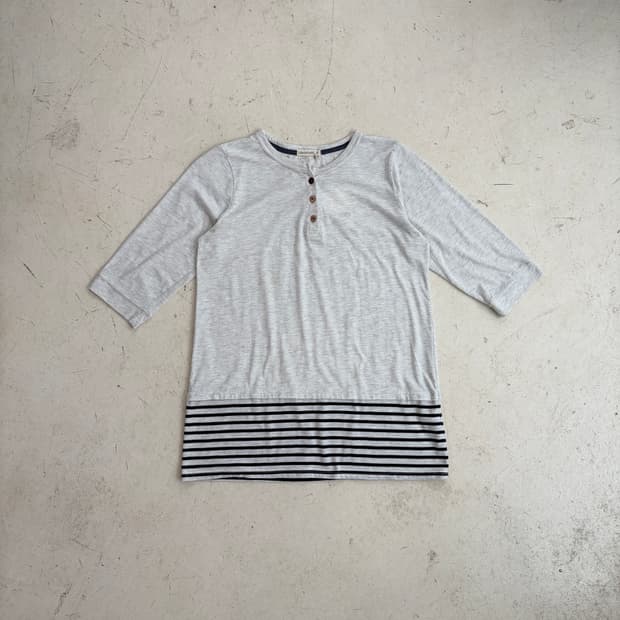 LEMONTREE JPN 빈티지 헨리넥 7부 슬리브 XL