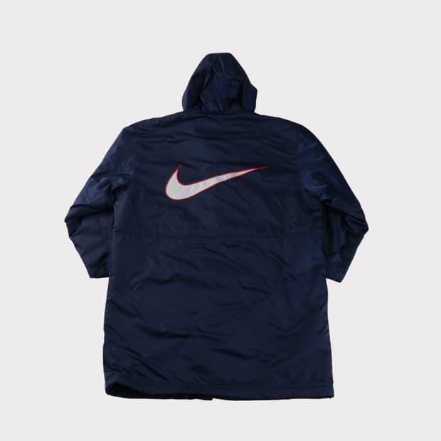 [XL] 90's 나이키 스우시 빅로고 올드스쿨 양털 롱패딩
