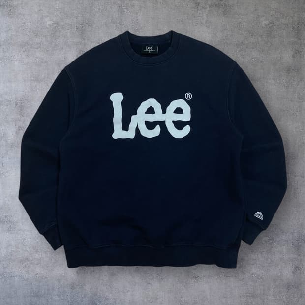Lee 스펠아웃 빅로고 네이비 맨투맨