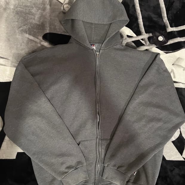 [XXL]빈티지 러셀 에슬레틱 후드집업 그레이