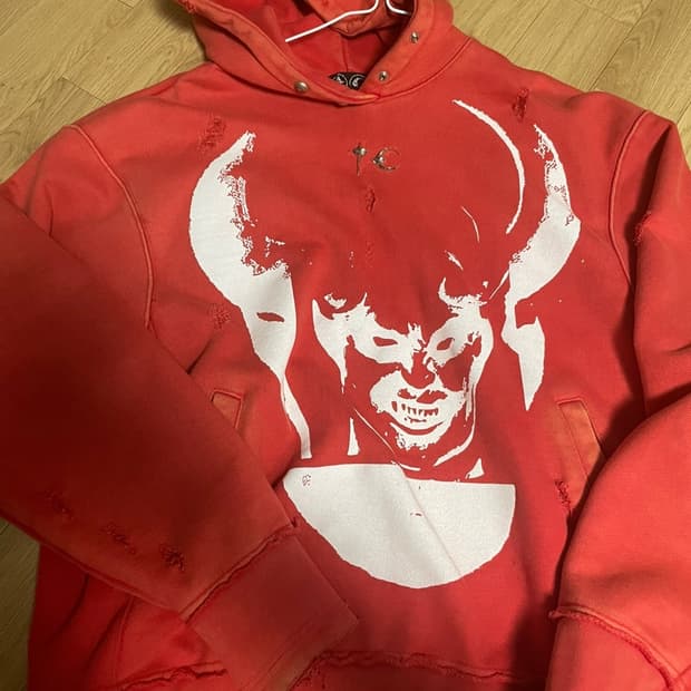 떠그 클럽 사탄 후드 빨흰
