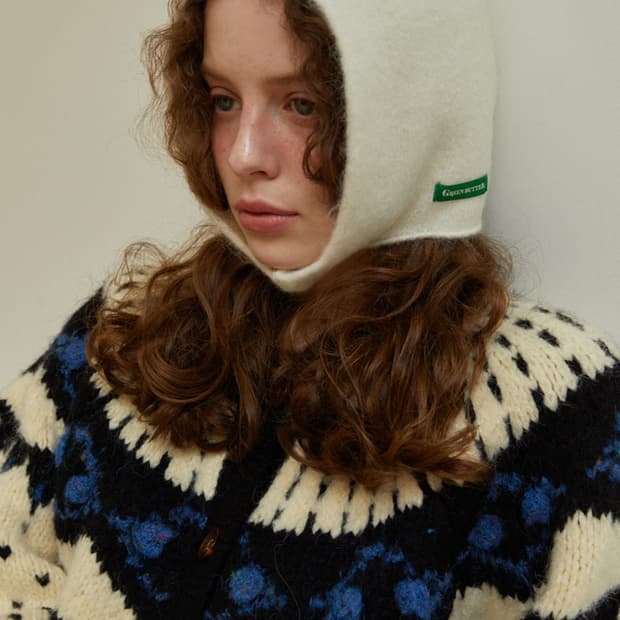 새상품 + 중고 ) 그린버터 바라클라바 아이보리&핑크